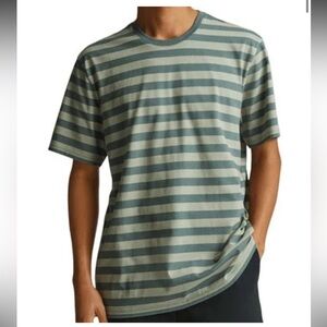 New Everlane Men’s Organic Cotton Crewneck T-Shirt Green Stripe NWT